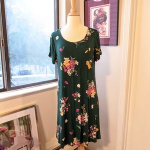 Green Floral Print Dress